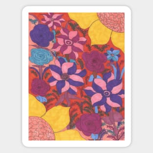 Bohemian Paradise Contemporary Flower Art Sticker